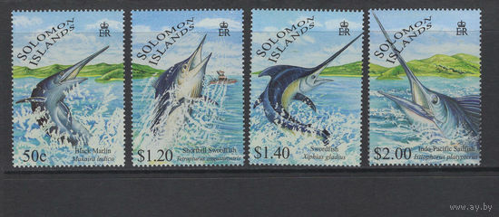 Соломоновы Острова 1998** Фауна моря Марлин Рыба-Меч #958-961