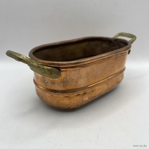 Кашпо для цветов медное. Италия. Арт 3552