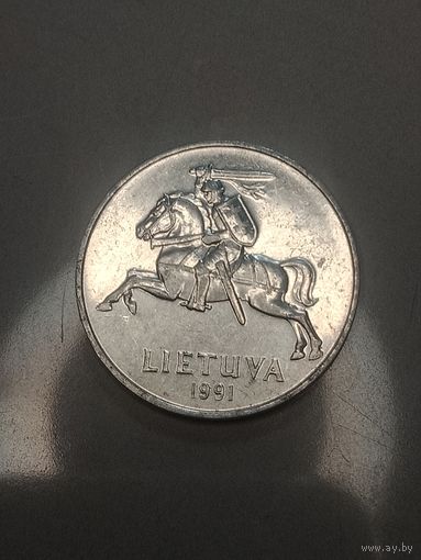 Литва 2 цента 1991 года .