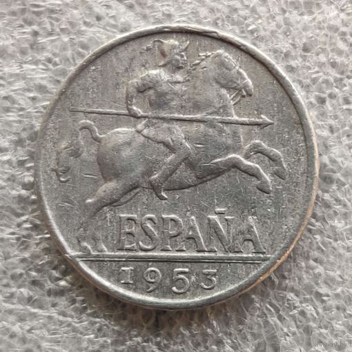 Испания 10 сентимо  1953 г.