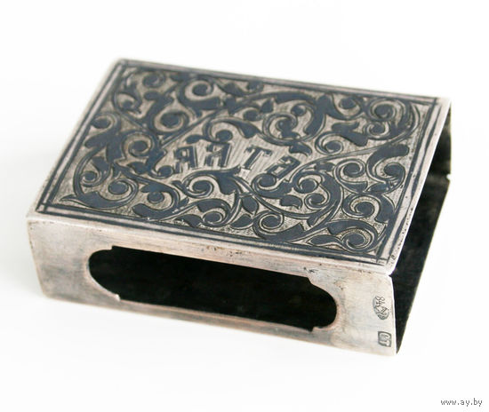 Спичечница "Ялта", серебро 84 пробы, чернение. Россия, Кавказ, 1899-1908 гг. Редкая!