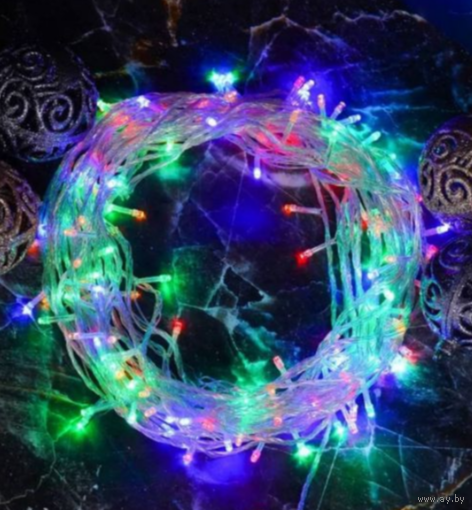 Гирлянда новогодняя 10 метров разноцветная улица дом