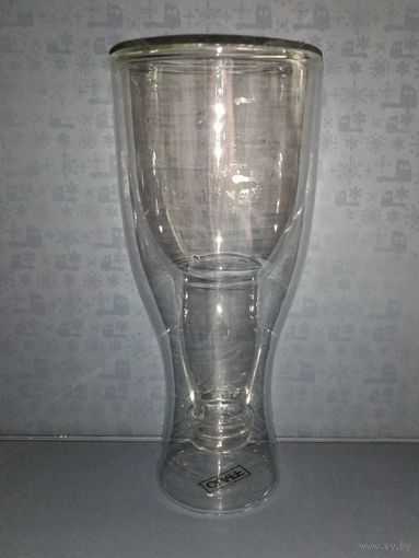 Стакан бокал с двойными стенками "бутылка" OLAFF 450 мл