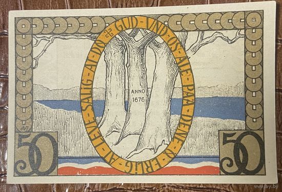 Нотгельд 50 пфеннигов 1920 год. Шлезвиг . Веймарская республика