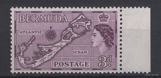Бермуды 1953 ** Карта острова (Mi 135)