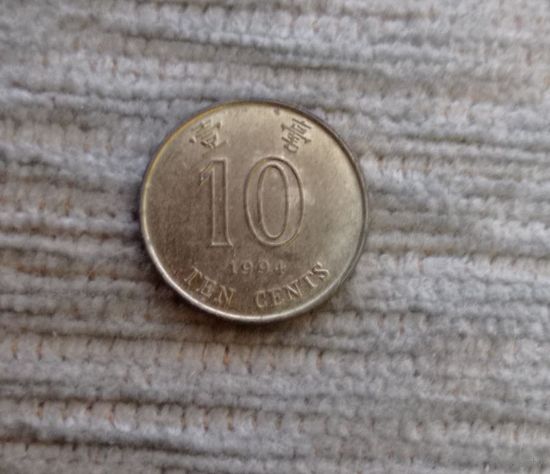 Werty71 Гонконг 10 центов 1994 цветок Баухиния Блеск