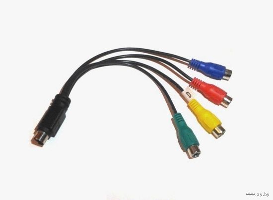 Видеокабель S-Video (7-pin) - 4-RCA (тюльпан)