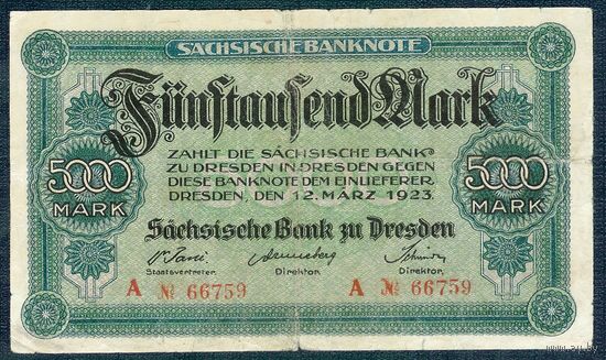 Германия (Дрезден), 5000 марок 1923 год.