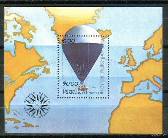 Лаос - 1983г. - 200 лет воздухоплаванию - 1 блок - полная серия, MNH [Mi bl. 94]. #O-Bl-Z-2-4