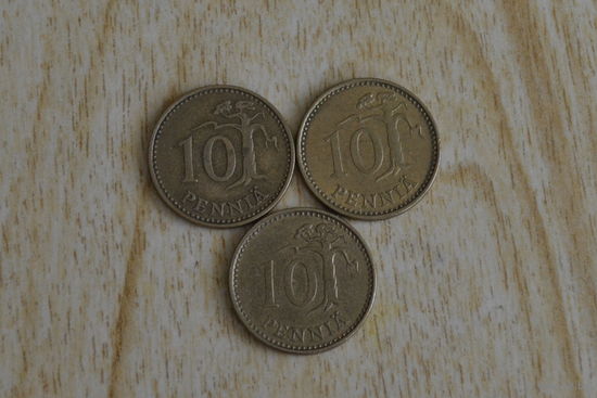 Финляндия 10 пенни 1963,71,75