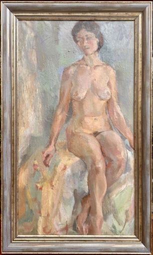 Барановский А.В. Народный художник. "Обнажённая", 1987г. Х,М. 76х42 см.