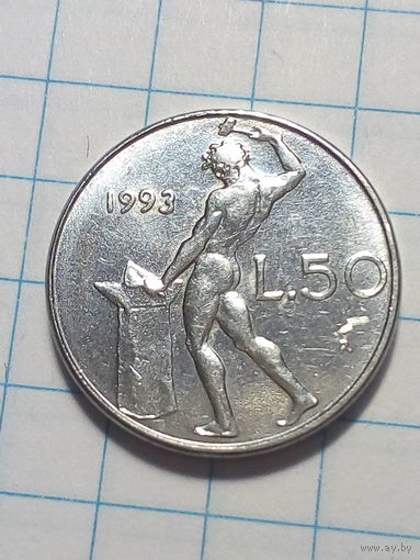50 лир Италия 1993 год