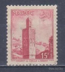 [903] Французские колонии. Марокко 1955. Культура.Архитектура.15фр. Гашеная марка.