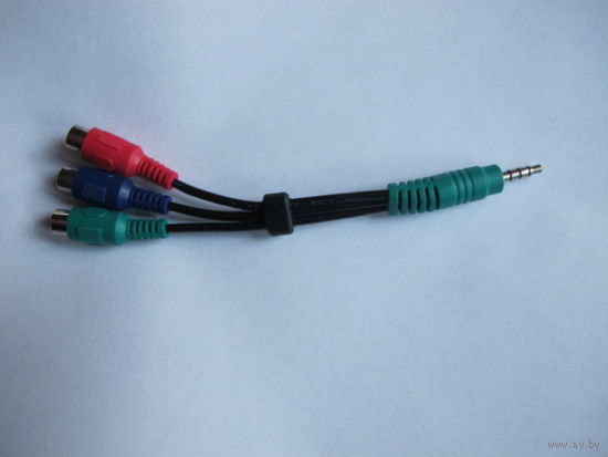 Аудио кабель, переходник, универсальный Jack 3.5 male - 3 RCA тюльпан female