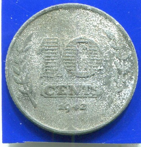 Нидерланды 10 центов 1942 , цинк