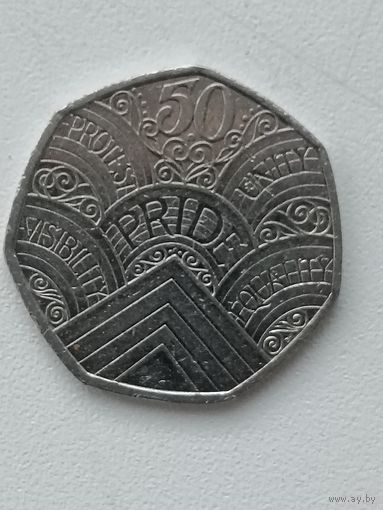 50 пенсов 2022 года.Юбилейная монета Великобритании.