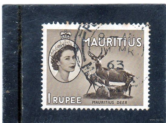 Маврикий. Mi:MU 254. Джаван Руса (Cervus timorensis) Серия: Королева Елизавета II и виды. 1953.