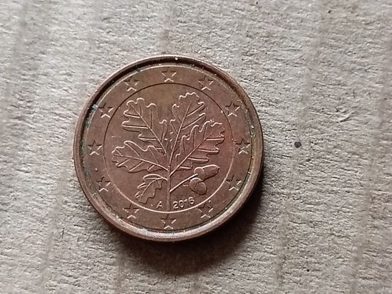 Германия 1 евроцент, 2016"A". (-U-обм)