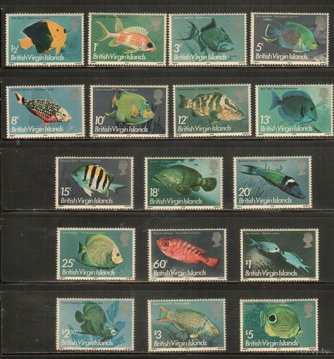 Виргинские острова-1975(Мих.284-300) , **  , Морская  Фауна, Рыбы(полная серия)