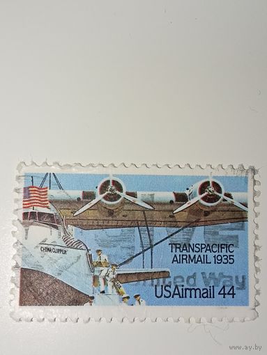 США 1985 50-летие первого транстихоокеанского авиапочтового рейса China Clipper.