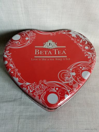 Большая жестяная банка от чая BETA Tea Сердце
