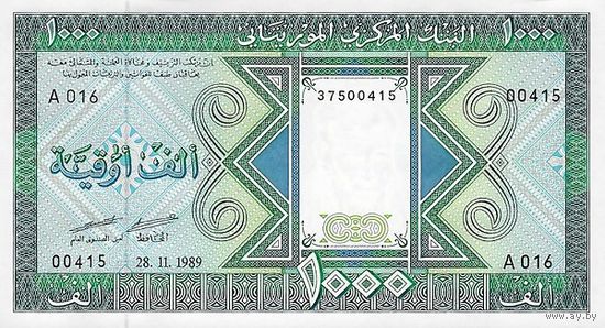 Мавритания 1000 угий образца 1989 года UNC p7A