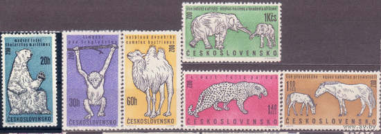 Чехословакия (Ceskoslovensko) 1962. ** Фауна Зоопарк. 6 марок (1335-40)\\13