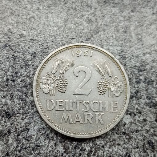 ФРГ 2 марки 1951 год мд F
