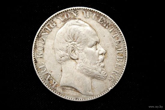 Талер 1871 г. Королевство Вюртемберг (Германия), Карл I. "Победоносное завершение Франко-прусской войны". Пореже!