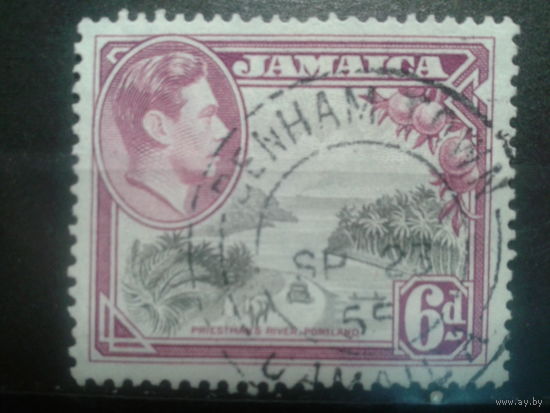 Ямайка, колония Англии, 1950. Король Георг VI и река Пристмана
