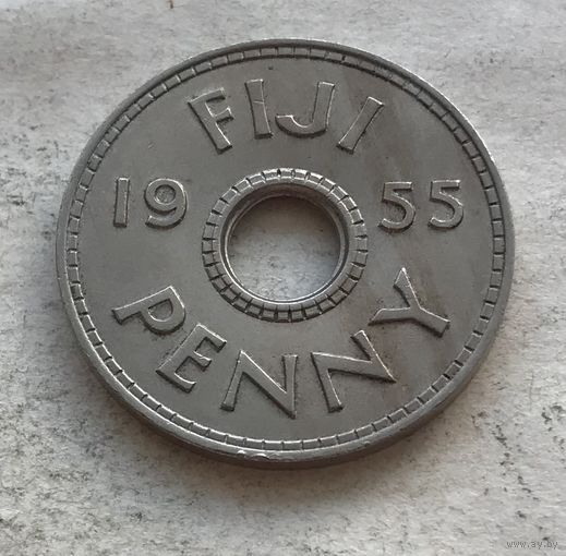 Фиджи 1 пенни 1955 Елизавета II - тираж 230.000