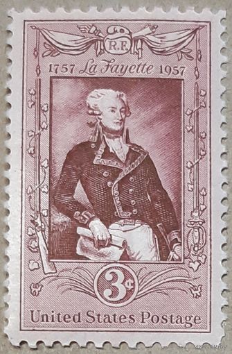 1957  200-летие со дня рождения маркиза де Лафайета США