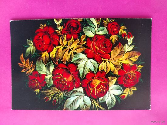 Красные розы. Чистая. 1973 года. Жостово. 2438.