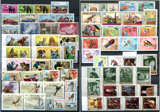 Марки разных стран 4 - 60+ марок - MNH, 3 марки с отпечатками на клее. #O-W-62-G-1