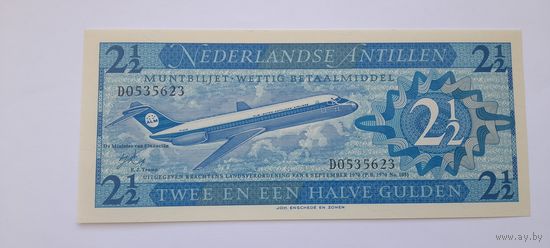 Нидерландские Антилы 2 1/2 гульдена 1970 года UNC
