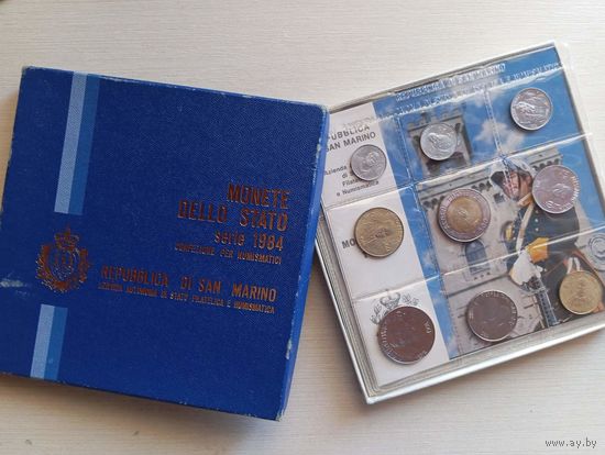 2 набора монет РЕСПУБЛИКИ САН-МАРИНО ( 1976г-8шт и 1984-9 шт)
