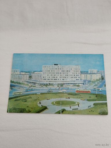 Открытка "Новосибирск. Площадь имени М.Калинина", изд-во "Планета", 1971 г, фото Б.Подгорного