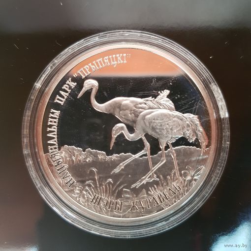 099. Национальный парк "Припятский". Серый журавль. 20 Рублей, 2004 г.