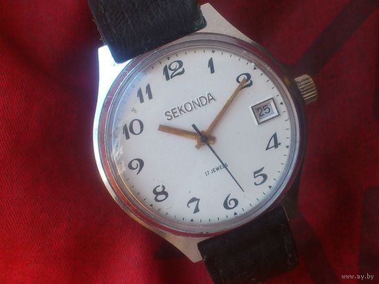 Часы ПОЛЕТ 2614 SEKONDA из СССР , РЕДКИЕ с РЕМНЕМ