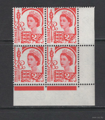 Остров Джерси /Jersey (Нормандские острова) 1964** Королева Елизавета II, Королевская булава, герб Джерси Квартблок