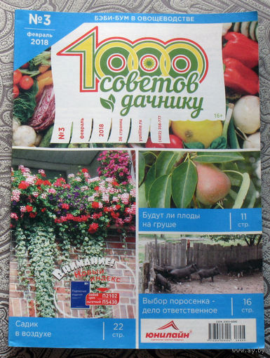 1000 советов дачнику номер 3 2018, 1000 советов дачнику номер 18 2021. - 2 шт.