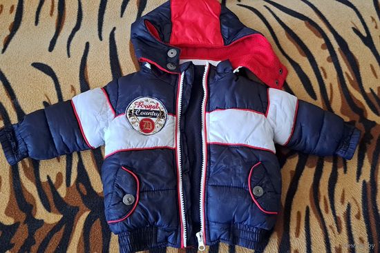 Куртка синяя на 6 мес, б.у в отличном состоянии
