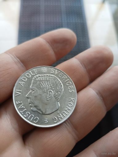 5 крон 1954 Швеция,Густав 6,серебро