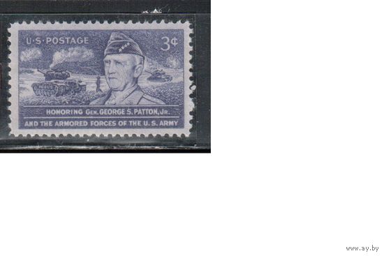 США-1953, (Мих.646), ** , Война, Танки, Генерал Паттон (одиночка)