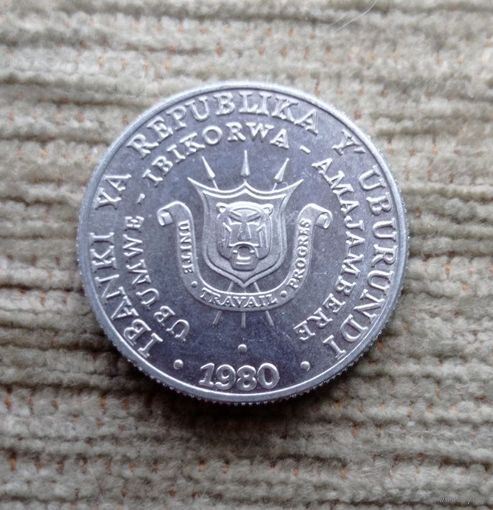 Werty71 Бурунди 5 франк 1980 Единство Труд Прогресс