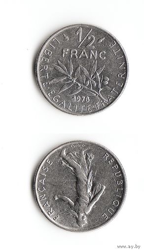 1/2 франка Франция 1978 год