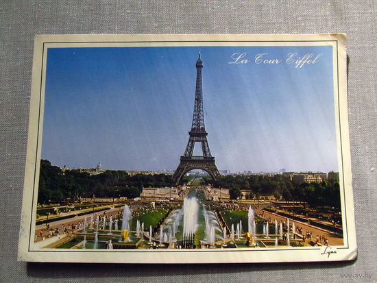 С026-0100 Открытка Париж Эйфелева башня 1990-е Подписана