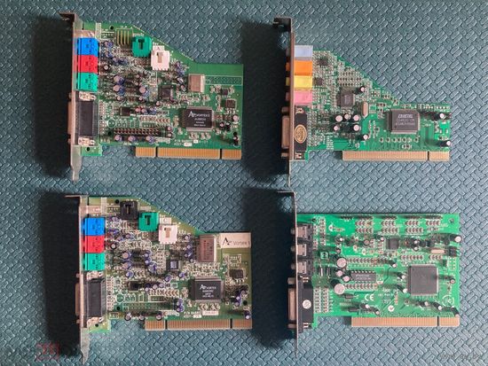 Лот из четырех звуковых карт Aureal Vortex 1;2; Yamaha;Crystal pci