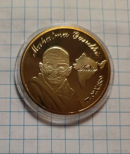 Польша, жетон (медаль) серии "Знаки Зодиака 2010", с портретами известных людей. Махатма Ганди - Весы