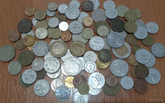 С РУБЛЯ! 100 монет. Микс, без СССР, УК, РФ.